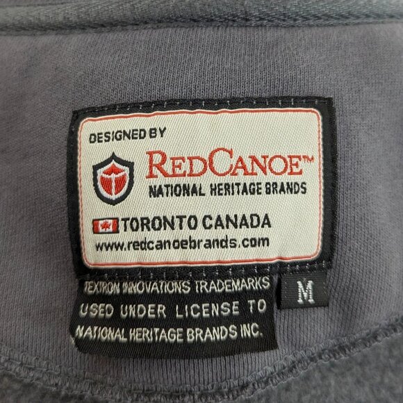 Red Canoe Cessna Airplane Sweatshirt Medium Gray Spell Out Full Zip Pockets - Picture 7 of 7